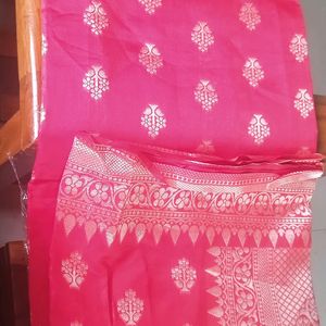 Art Silk Red Colour Saree