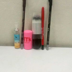 Blush, Brush, Lip Liner, Eyebrow Liner. Makeup Set