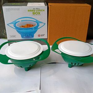 2 Pis Baby Lunch Box 360 Degree