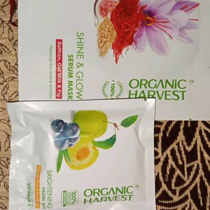 organic harvest sheet mask brightening facial kit