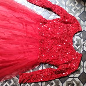 Red Sequence Anarkali 💗