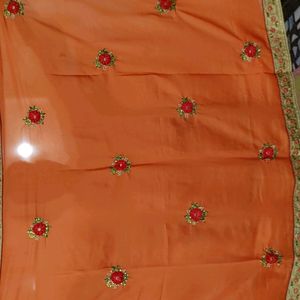 Orange Colour Wedding Saree