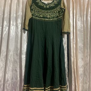 Dark Green Simple Anarkali Kurta