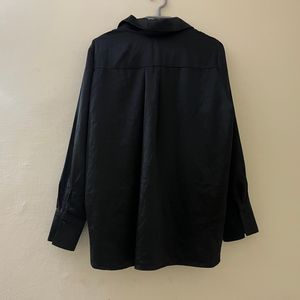 Black Full Sleeve Satin Shirt