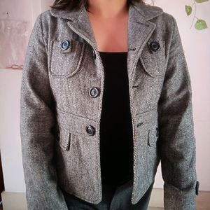 Women Checked Overcoat