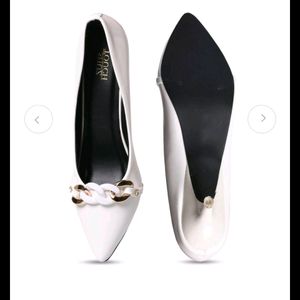 SHUZ TOUCH Pointed Toe Embellished Slim Pumps