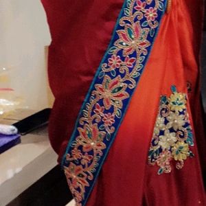 Beautiful Saree With Embroidery Design