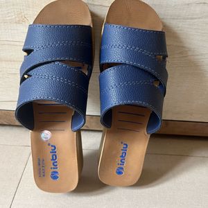 Blue Flatform Sandals