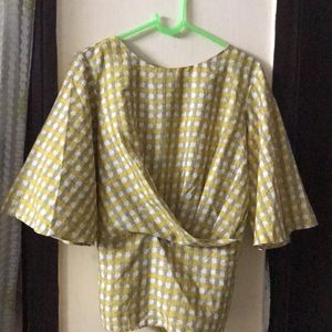 Yellow Checked Top Size M