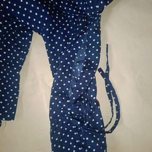 Polka Dot Half Shoulder Top