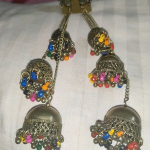 Three Layered Golden Earrings