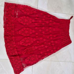 Excellent New Red Crop Top Skirt