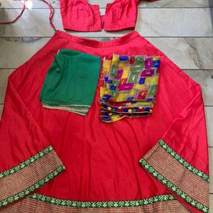 Peach Chaniya Choli Full Set