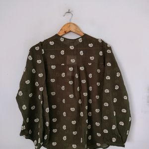 Olive Printed Top (Women's)