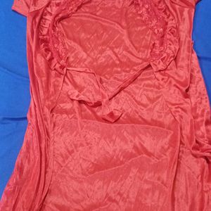 Flawless Satin Red Luxerious Nighty