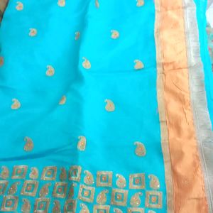 Chnderi Silk Computer Work Saree With Good