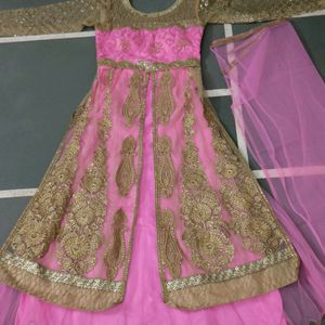 Full Glitter Work Embroidery Lehenga Dress....