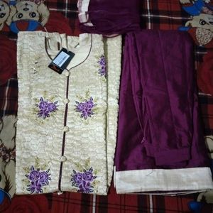 3 Piece Set  Party Wear Heavy Work Kurti Se