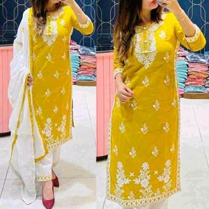 New Stayle Beautiful Reyon Silk Kurta Set With Dup