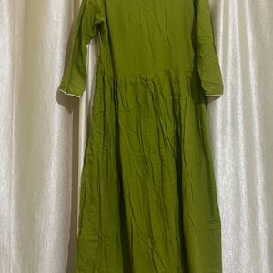 Olive Green Flared Kurta❤️