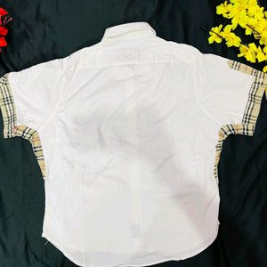 burberry white logo crop shirt