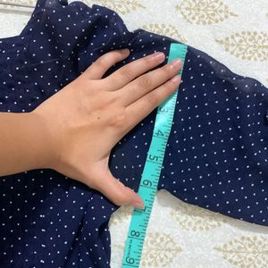 Polka Dots Dark Blue Sheer Top