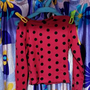 red polkadot top