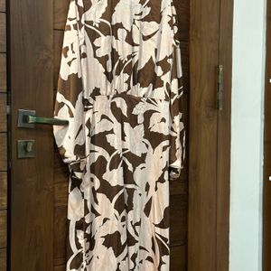 Printed Light Pink - Brown Dress