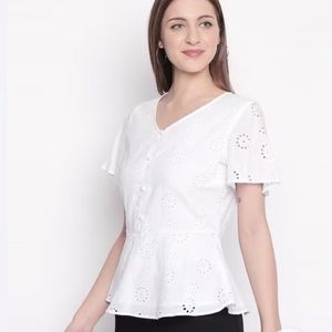 White Embroidered Top