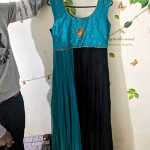 Dark Sea Green Ethnic Gown