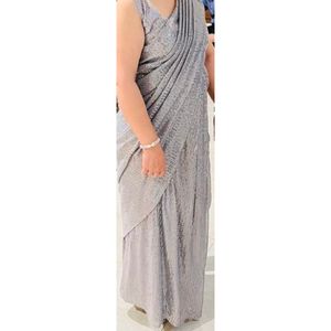 Silver Sequenced Ready To Wear Saree