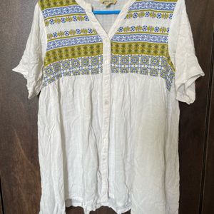 White Printed Tunic Top