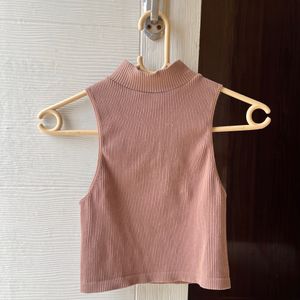 Mock Neck Ribbed Top