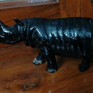 Wooden Rhinosouras Figurine