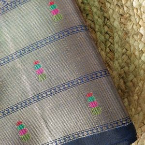 Banarasi Cotton Jacquard Silk Saree 💜