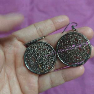 925 Floral Disc Earring