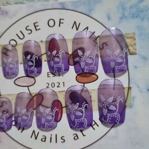 Floral Lavender Press on Nails