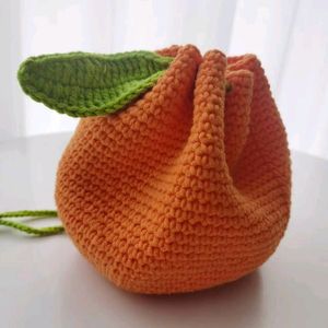 Crochet Orange Pouch