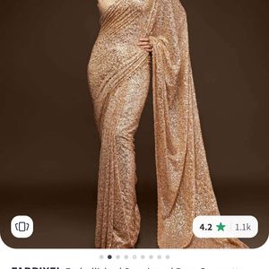 Gold Embellished Sequins Saree