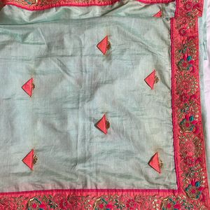 Parrot Green Saree