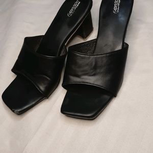 Beautiful Black Heels For Women Square Style