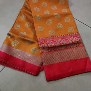 Art Silk Cotton Saree With Blouse