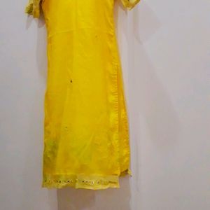 Lemon Colour Straight Kurti