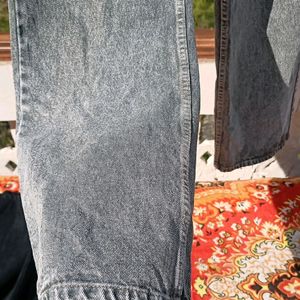 Grey Well Bottom Jeans For Women