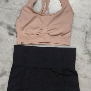 Backless Bra And Gym Shorts Combo