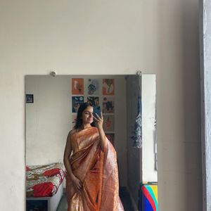 Orange Banarsee Sari