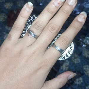 Combo Of 2 Big Rings And Jewelry Set