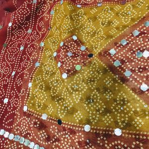 Beautiful Ful Prented And Shimky Dotted Saree