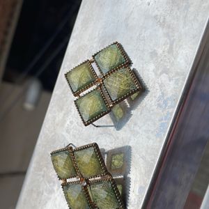 Green Marble Studs