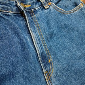 High Waist Straight Fit Blue Jeans